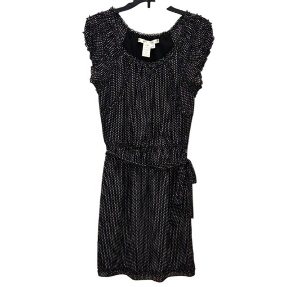 Max Studio Lined Polka Dot Dress Size Medium Chiffon Party Careerwear Office